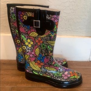 Shesole floral waterproof rubber boots